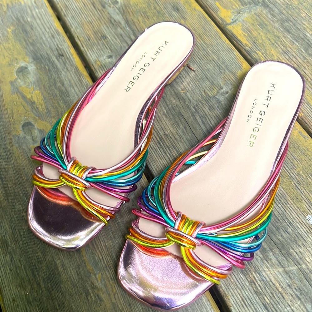 Kurt Geiger rainbow kitten heel
